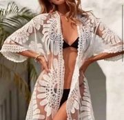 Rebellion Again Bohemian Lace Duster CoverUp Boho Size M