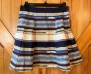 Anthropologie Chloe Oliver Hayley Skater Skirt Striped Serape Thick Weave Sz 4 N