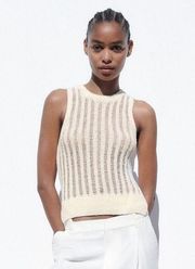 Zara Open Work Knit Top