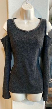 Like new Charcoal Gray  peekaboo stretchy sweater.