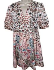 BA&SH Ganiela Mixed-Print floral print mini short sleeve button front Dress sz 4