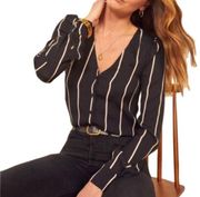 Annalise Sinatra Stripe Button Down Top