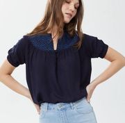 Alice Walk Boutique the Smocked 2.0 top navy blue Nantucket