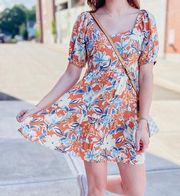 Orange babydoll dress