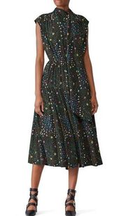 Joseph Black Floral Ines Dress Size 36 EU $895