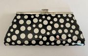 Neiman Marcus Black & White Polka Dot Crossbody / Clutch Bag