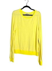 NWOT Wildfox Yellow Baggy Beach Jumper Lightweight Sweatshirt Varsity Vintage M