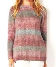 J. Jill pink wool blend ombre knit sweater large