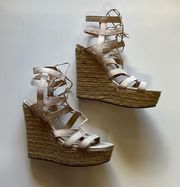 Forever 21  Gladiator Wedge Sandals in Cream