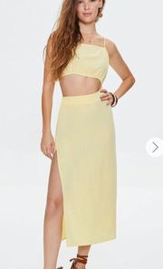 Yellow Cutout MIDI Dress 