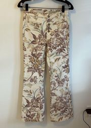 Anthropologie Pilcro High Rise Trouser Bootcut Floral Jeans