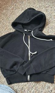 Cropped Zip-Up Hoodie