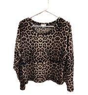 Orange Kiss Animal Print Sweater Shirt