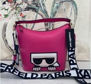 SALE💐KARL LAGERFELD Paris maybelle tote crossbody fuschia pink bag 💐