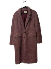 Loft S Single Button Pink Long trench Coat Jacket Long Sleeve Warm Winter Work
