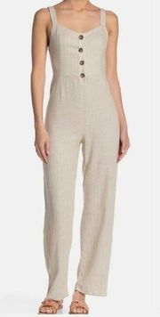 Romeo & Juliet Couture linen blend pinstriped tie back jumpsuit