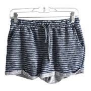 Roxy Womens Shorts Navy Blue White Micro Stripe Elastic Waist Comfy High Rise S