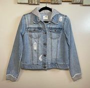 Ci Sono Denim Jean Hooded Jacket Size Small