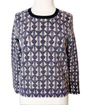 Tory Burch merino wool printed crewneck sweater