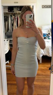 Blue And White Striped Mini Dress