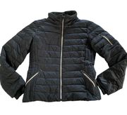 Marc New York Jacket Womens Small Black Full Zip Long Sleeve Mock Neck Puff Poly