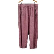 Athleta Cabo Linen Wide Leg High Waisted Pants Plus Tawny Rose Orchard Pink 22