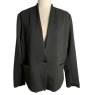 Fenn Wright Manson Textured Blazer Jacket XL Black Lined Pockets Button NEW