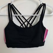 GapFit Black & Rainbow Strappy Sports Bra