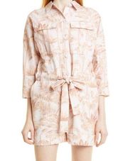 Ted Baker London Cotton Utility Romper in Light Pink Tropical Floral Nepal