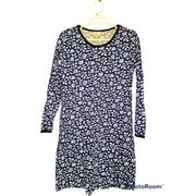 Hanna Andersson Long Sleeve Scoop Neck Blue Floral Sun Dress Size XS