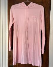 Pink Hooded Long Sleeve T-Shirt Dress Size S