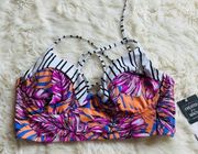 Salt + Cove Lilac Hawaii Printed Bikini Top Medium