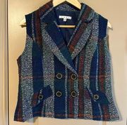 Cabi Tweed Plaid Vest Medium