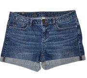 LC Lauren Conrad Blue jean stretch shorts with folded bottoms size 4