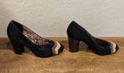 Missoni Heels Black Suede Color Block Pumps US 8 Block heels target chevron new