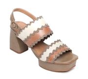 Bernardo Block Heel Sandals Remi Leather Blush Brown Size 7.5M NWT $248.00