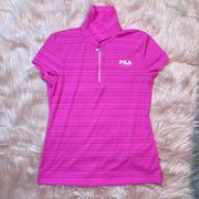 Fila Golf Woman’s Pink Fitted 1/4 Zip Tee Size Small