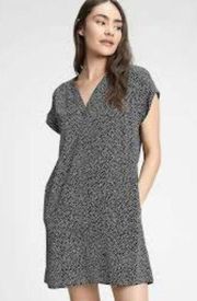 Factory Women's V-Neck Dress Size XS Regular Black with White Dot