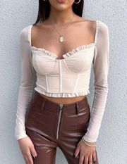 Mesh Sleeve Corset Top