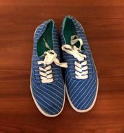 Navy Blue Striped Tennis Shoes