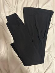 black crossover flare leggings