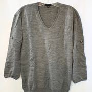 merino wool sweater v Neck Size S Grey