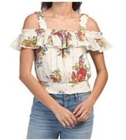 Smocked Ruffle Tank TOp Ivory Multi