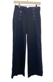 Elevenses Womens Black Wide Leg Pants Size 0 sailor high rise