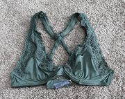 Green Underwire Floral Lace Bralette