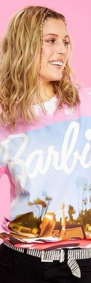 Pink Barbie Bleach Graphic Tee NWT!
