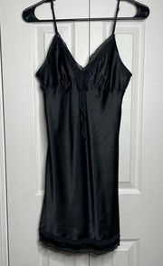 Victorias Secret Womens Black Slip Chemise Silky Dress Size Small NEW