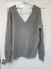 Gray Open Back Sweater
