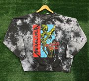 Metallica And Justice For All Tie Dye Oversized Crewneck Sweater Size S/M 