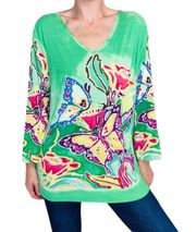 NWT  Green Retro Butterfly Graphic Shirt